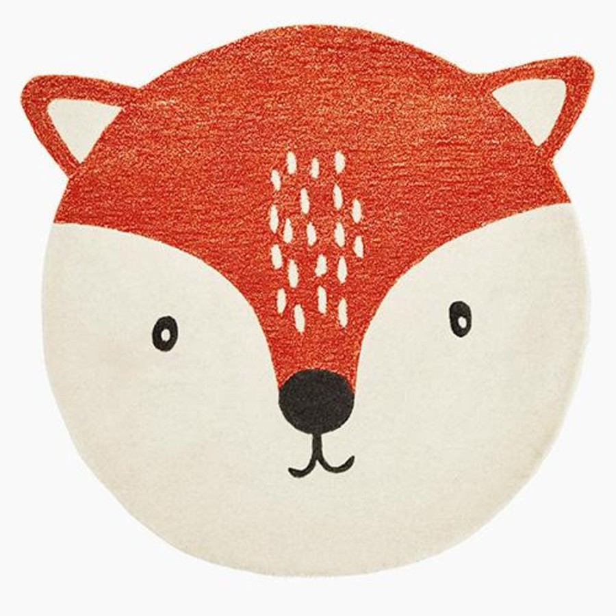 Nursery Great Little Trading Co. Gifting | Children'S Animal Rug, Fox Ivory & Orange