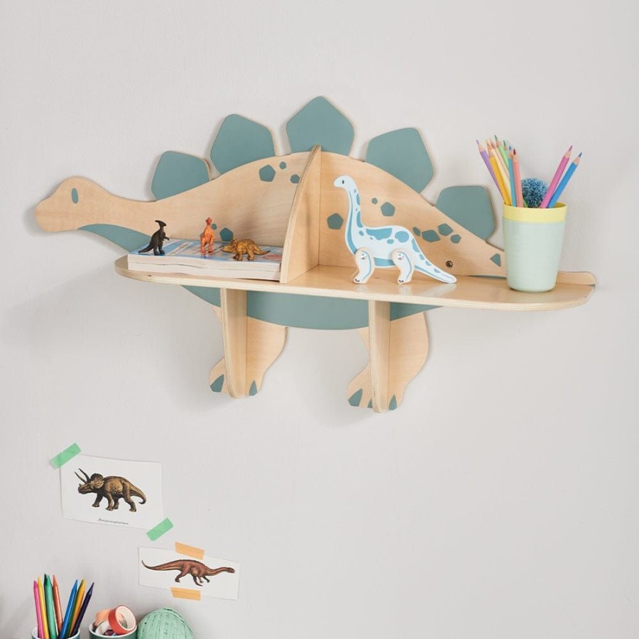 Storage Great Little Trading Co. Wall Shelves & Hooks | Dinosaur Shelf Natural