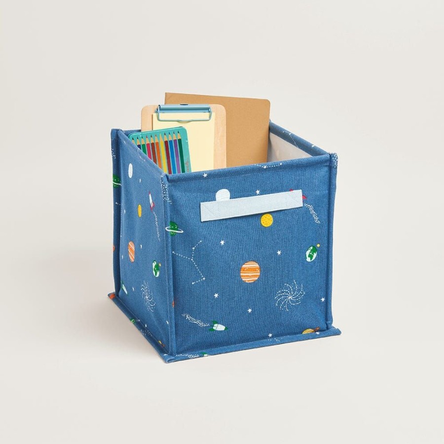 Storage Great Little Trading Co. Storage Baskets & Cubes | Canvas Storage Cube, Space Explorer Blue