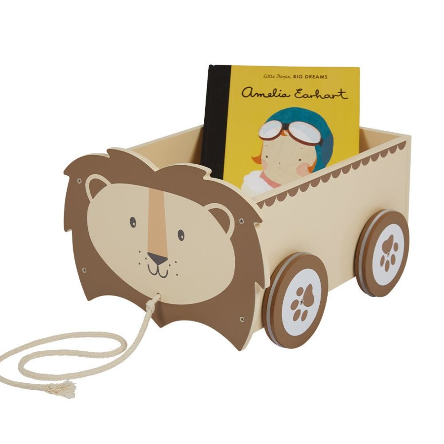 Nursery Great Little Trading Co. Play Furniture | Animal Book Cart, Lion Yellow