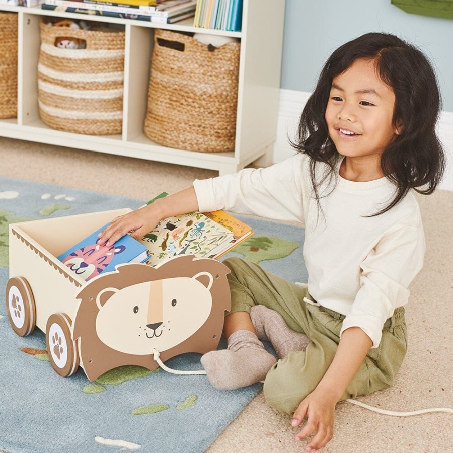 Nursery Great Little Trading Co. Play Furniture | Animal Book Cart, Lion Yellow