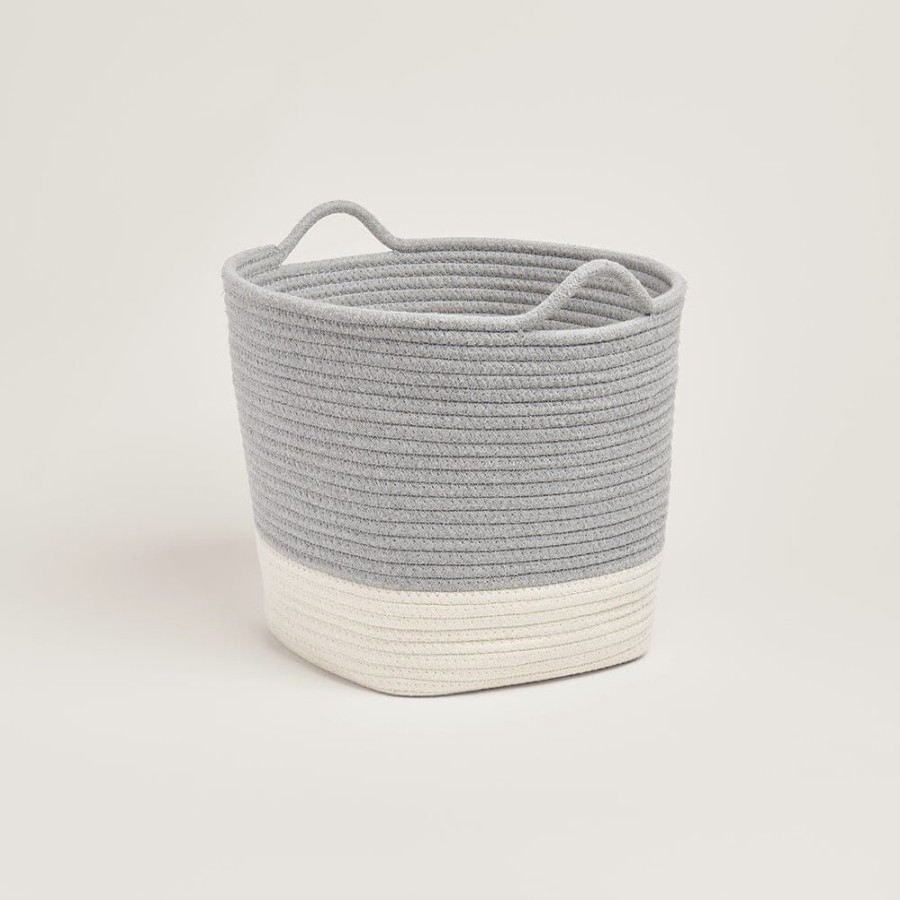 Accessories Great Little Trading Co. Nursery Accessories | Rope Storage Basket, Ivory Grey