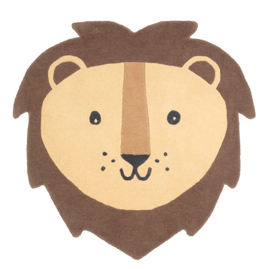 Accessories Great Little Trading Co. Nursery Accessories | Children'S Animal Rug, Lion Beige