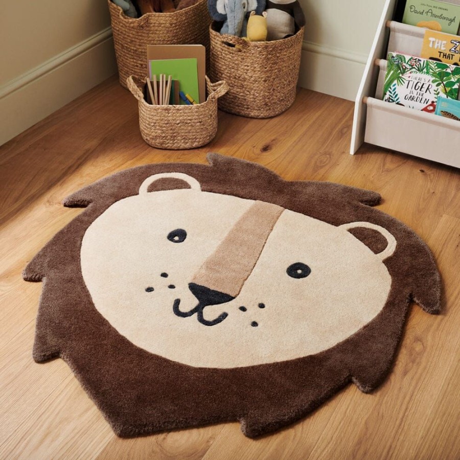 Accessories Great Little Trading Co. Nursery Accessories | Children'S Animal Rug, Lion Beige