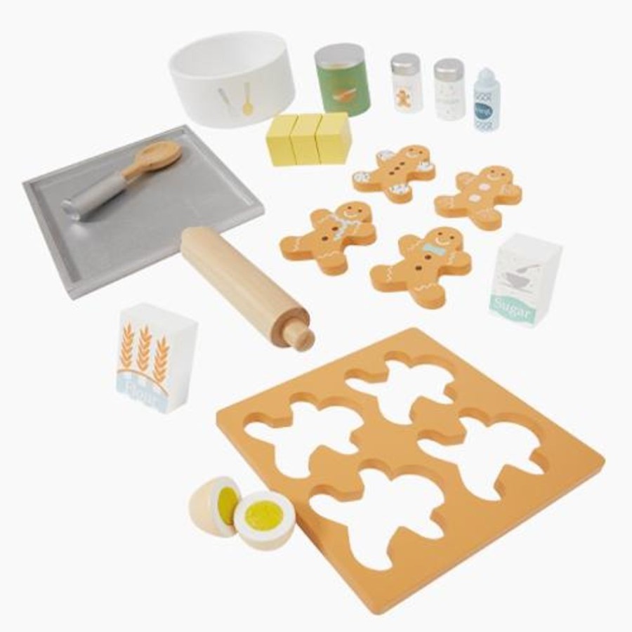 Toys Great Little Trading Co. Play Kitchen Range | Wooden Gingerbread Toy Baking Set Multi