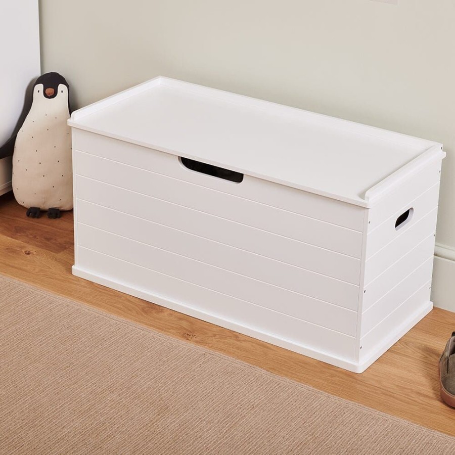 Storage Great Little Trading Co. Toy Boxes | Large Wooden Toy Box Seat Bench, Bright White