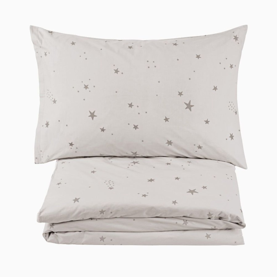 Beds & Mattresses Great Little Trading Co. Bedding Sets | Grey Scattered Stars Bedding Set, Single Grey & White