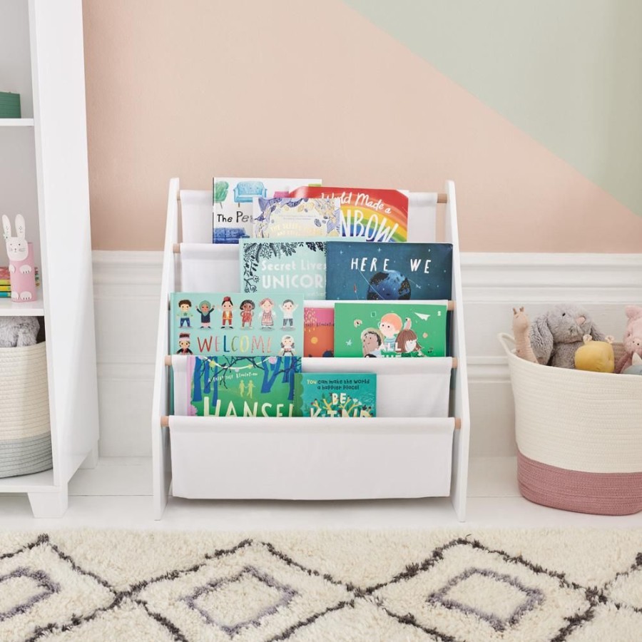 Storage Great Little Trading Co. Bookcases & Bookshelves | Fabric Sling Bookcase, White