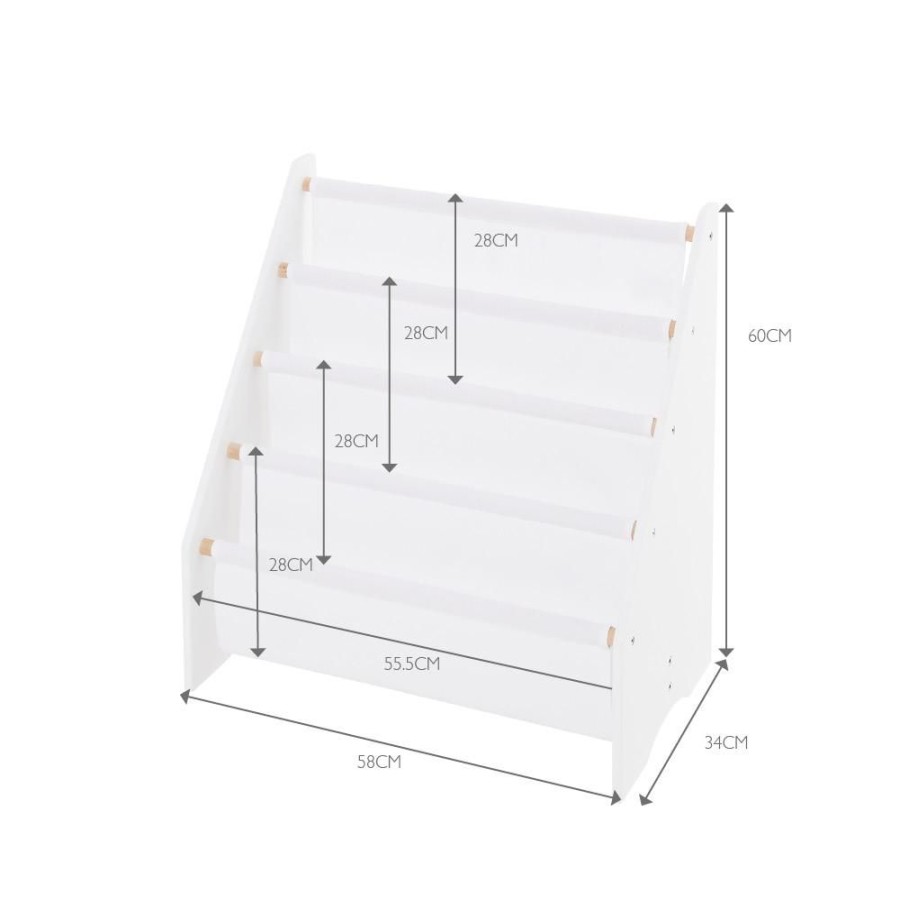 Storage Great Little Trading Co. Bookcases & Bookshelves | Fabric Sling Bookcase, White