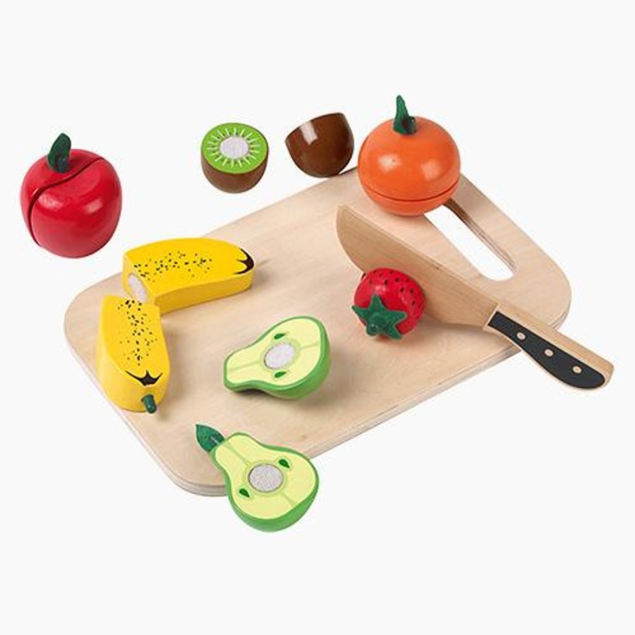 Toys Great Little Trading Co. Play Kitchen Range | Wooden Cutting Fruit Set