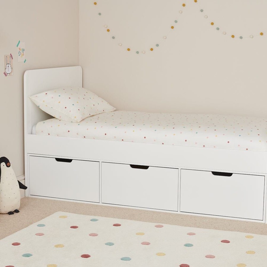 Beds & Mattresses Great Little Trading Co. Single Beds | Stowaway Single Storage Bed, 3 Drawer White