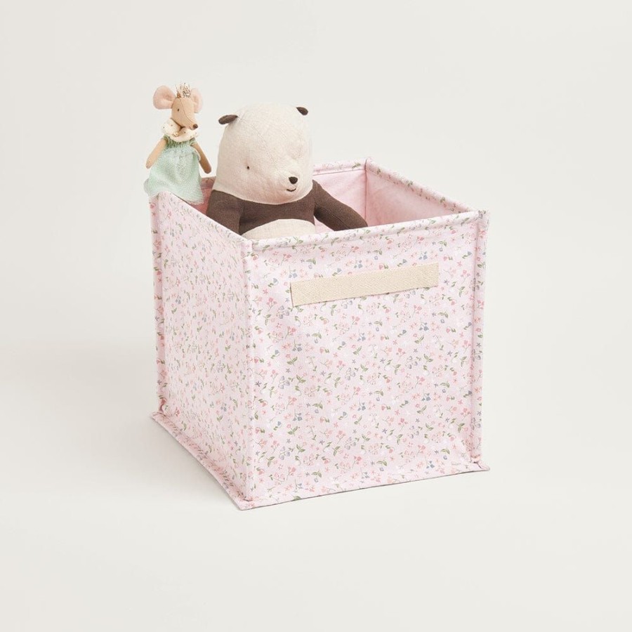 Storage Great Little Trading Co. Storage Baskets & Cubes | Canvas Storage Cube, Ditsy Floral Pink