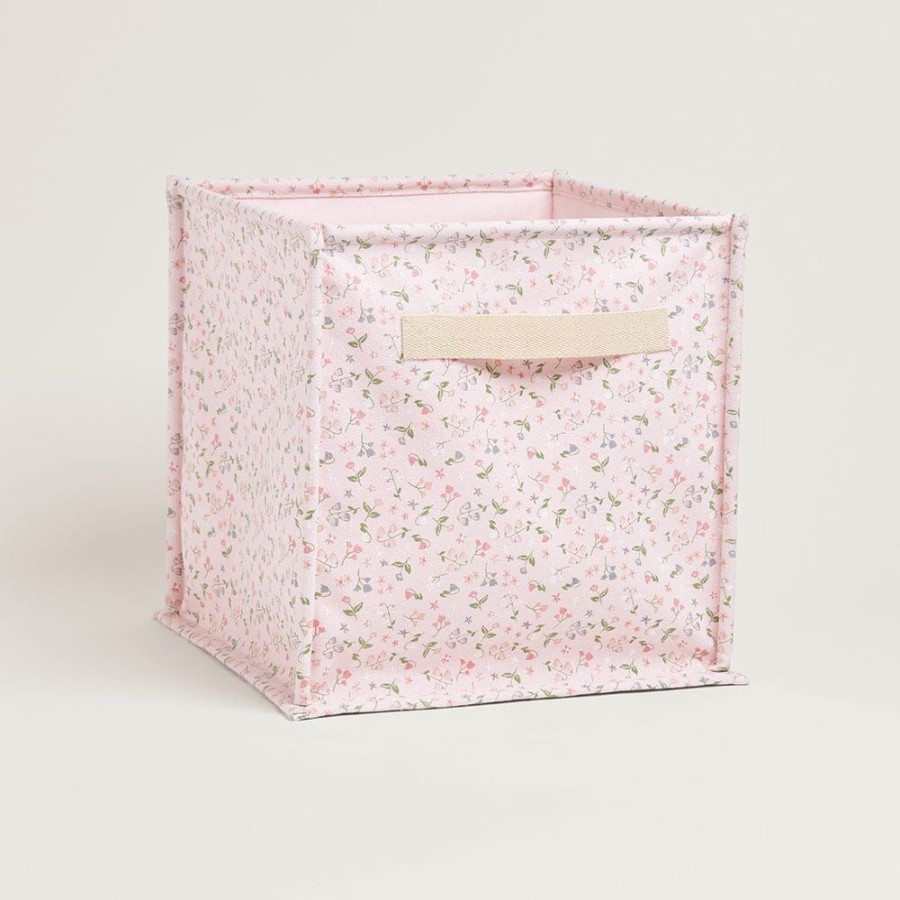 Storage Great Little Trading Co. Storage Baskets & Cubes | Canvas Storage Cube, Ditsy Floral Pink