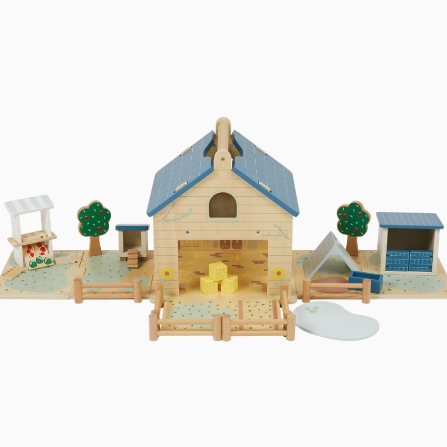 Toys Great Little Trading Co. Wooden Toys | Play & Store Wooden Toy Farm Set Multi