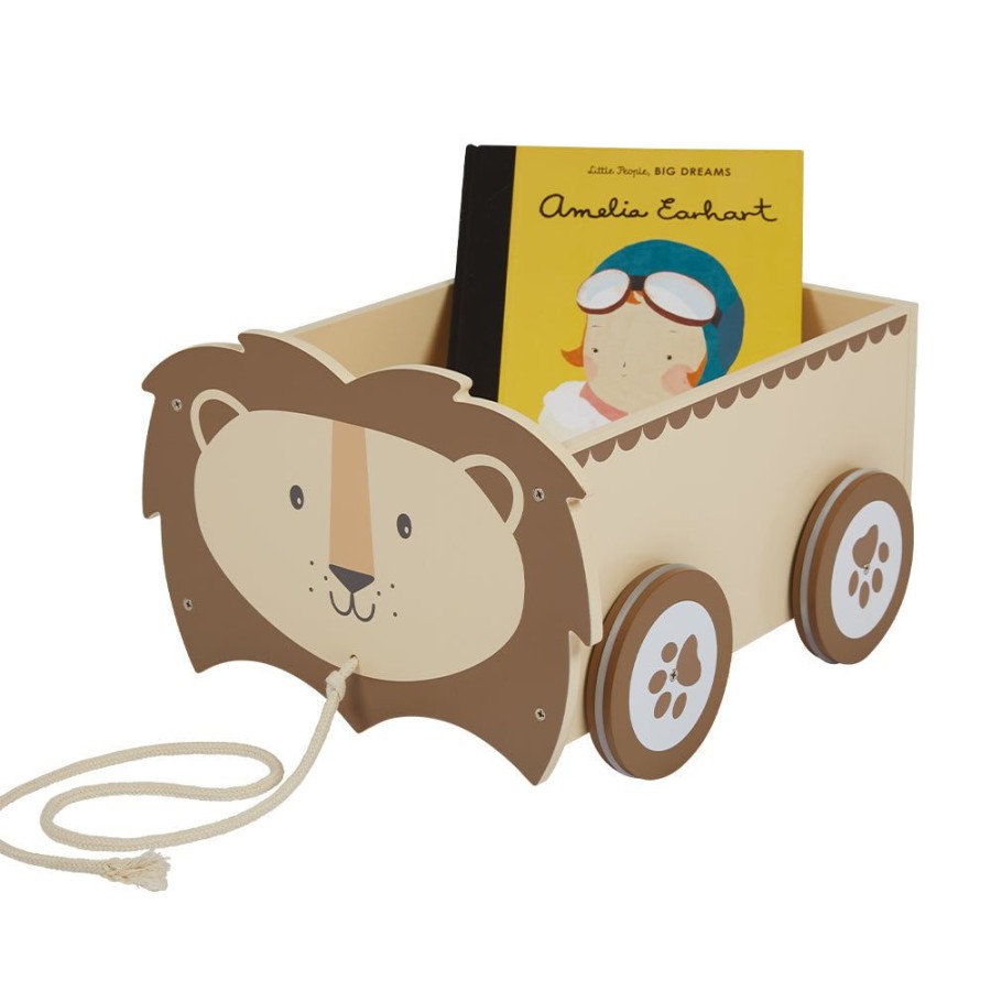 Accessories Great Little Trading Co. Alternative Gifts | Animal Book Cart, Lion Yellow