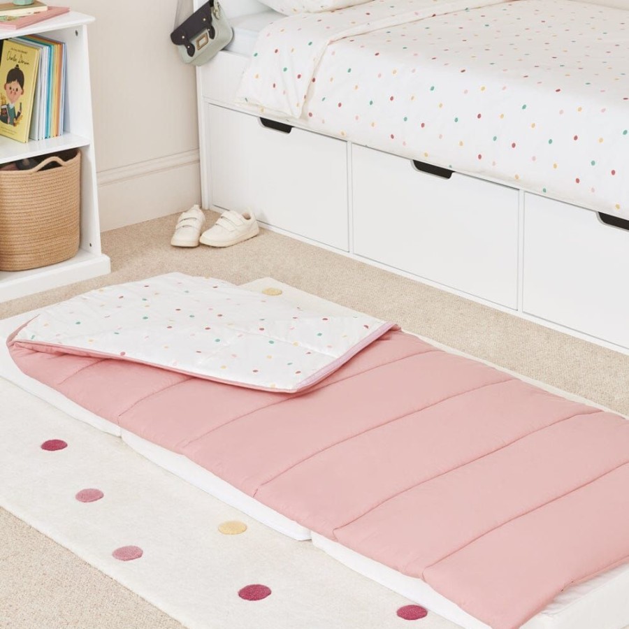 Beds & Mattresses Great Little Trading Co. Spare Beds & Sleeping Bags | Children'S Sleeping Bag, Pastel Spot Pink