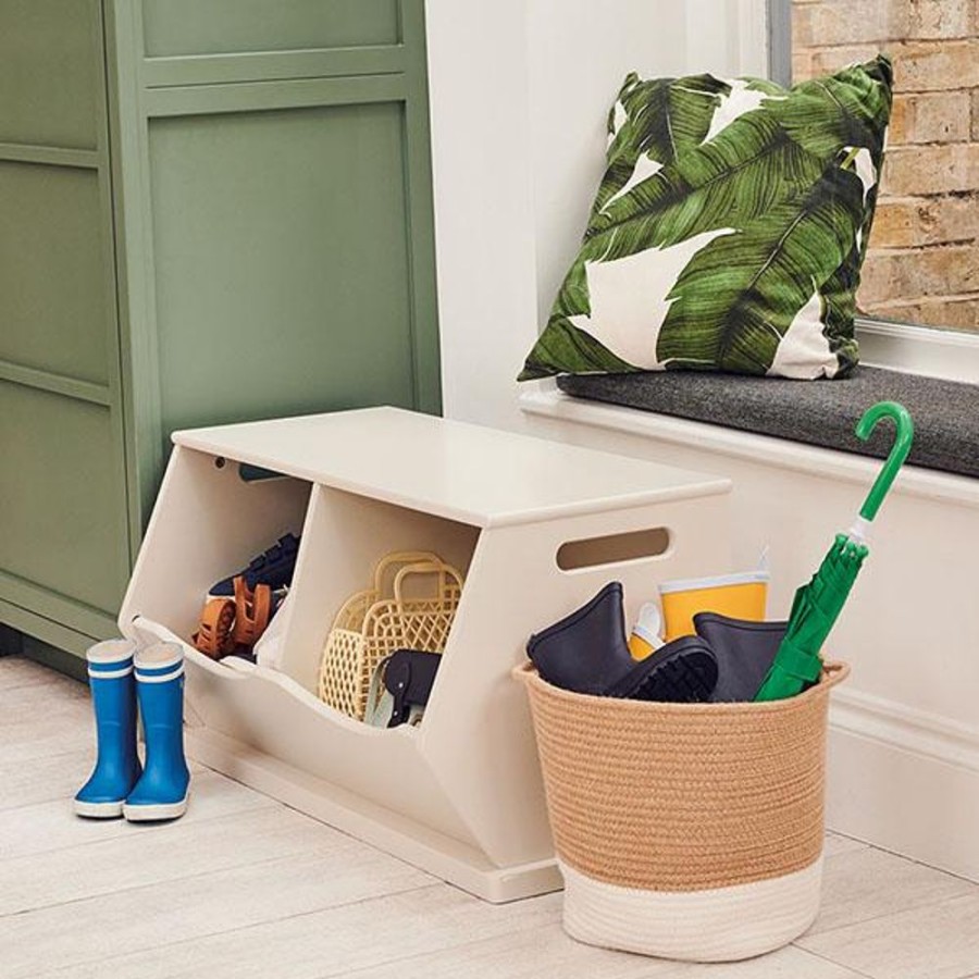 Storage Great Little Trading Co. Storage Benches | Double Stacking Wooden Toy Storage Trunk, Oatmeal