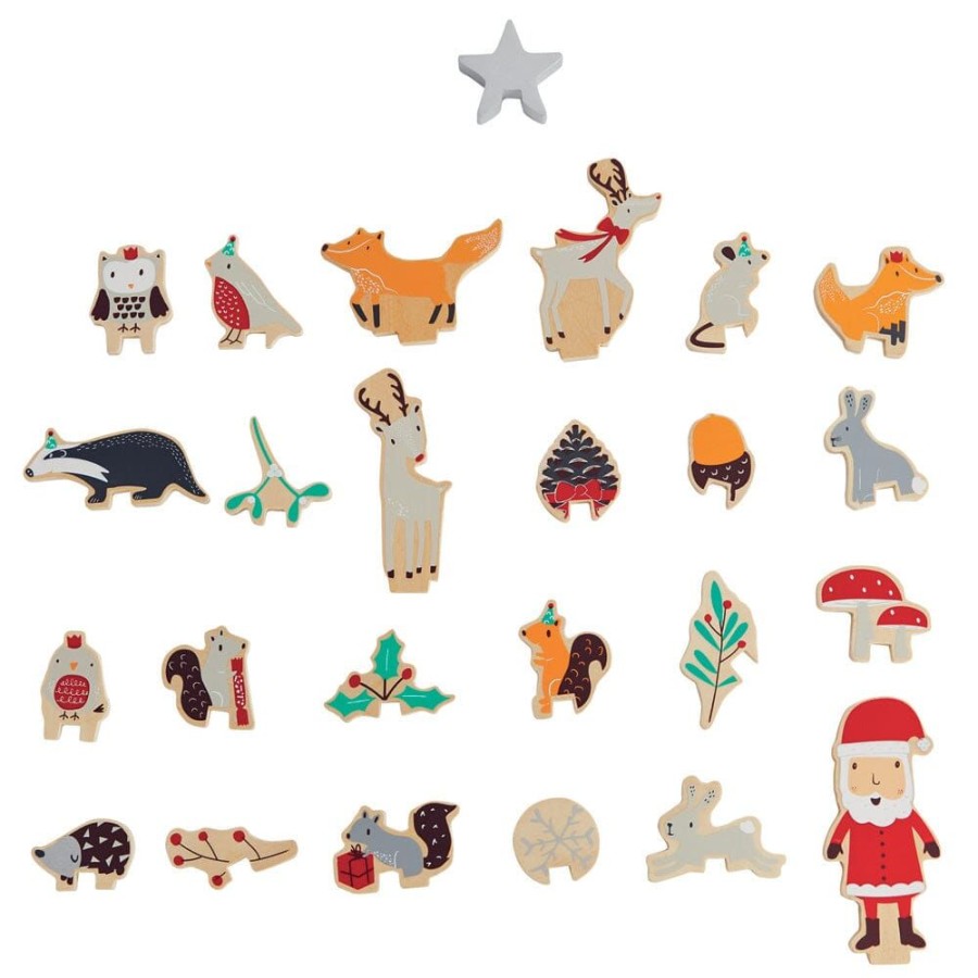 Toys Great Little Trading Co. Wooden Toys | Woodland Christmas Advent Calendar Multi