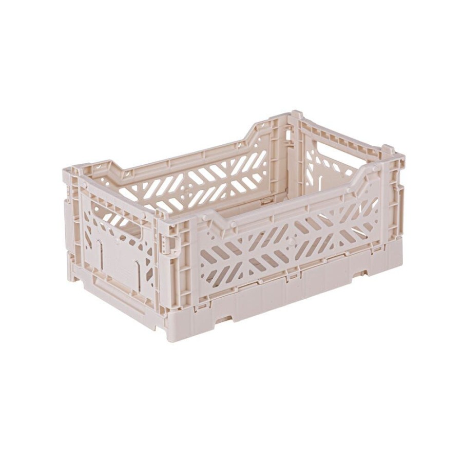 Nursery Great Little Trading Co. Nursery Storage | Aykasa Mini Folding Crate, Coconut Milk Off-White