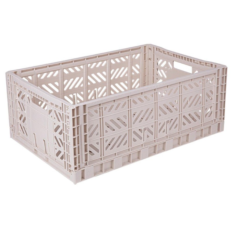 Storage Great Little Trading Co. Small Storage | Aykasa Maxi Folding Crate, Coconut Milk Off-White