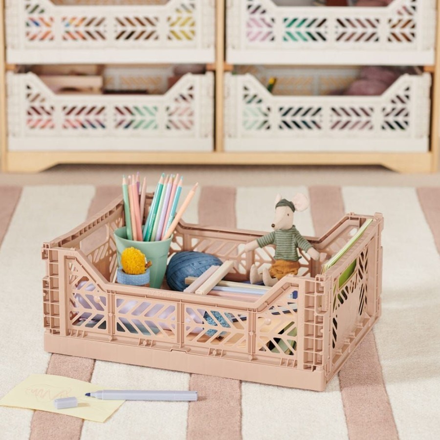 Nursery Great Little Trading Co. Nursery Storage | Aykasa Midi Folding Crate, Warm Taupe