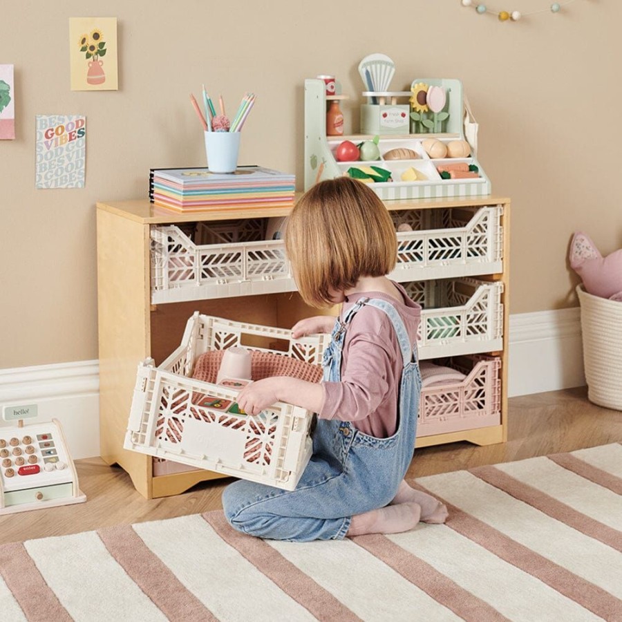 Nursery Great Little Trading Co. Nursery Storage | Aykasa Midi Folding Crate, Warm Taupe