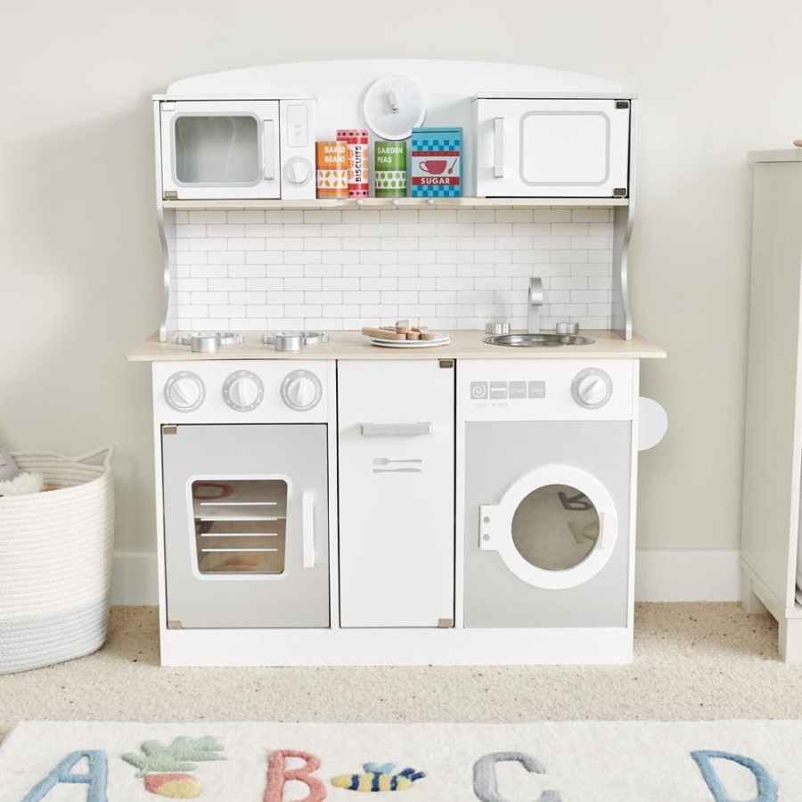 Toys Great Little Trading Co. Play Kitchen Range | Marshmallow Wooden Play Kitchen White