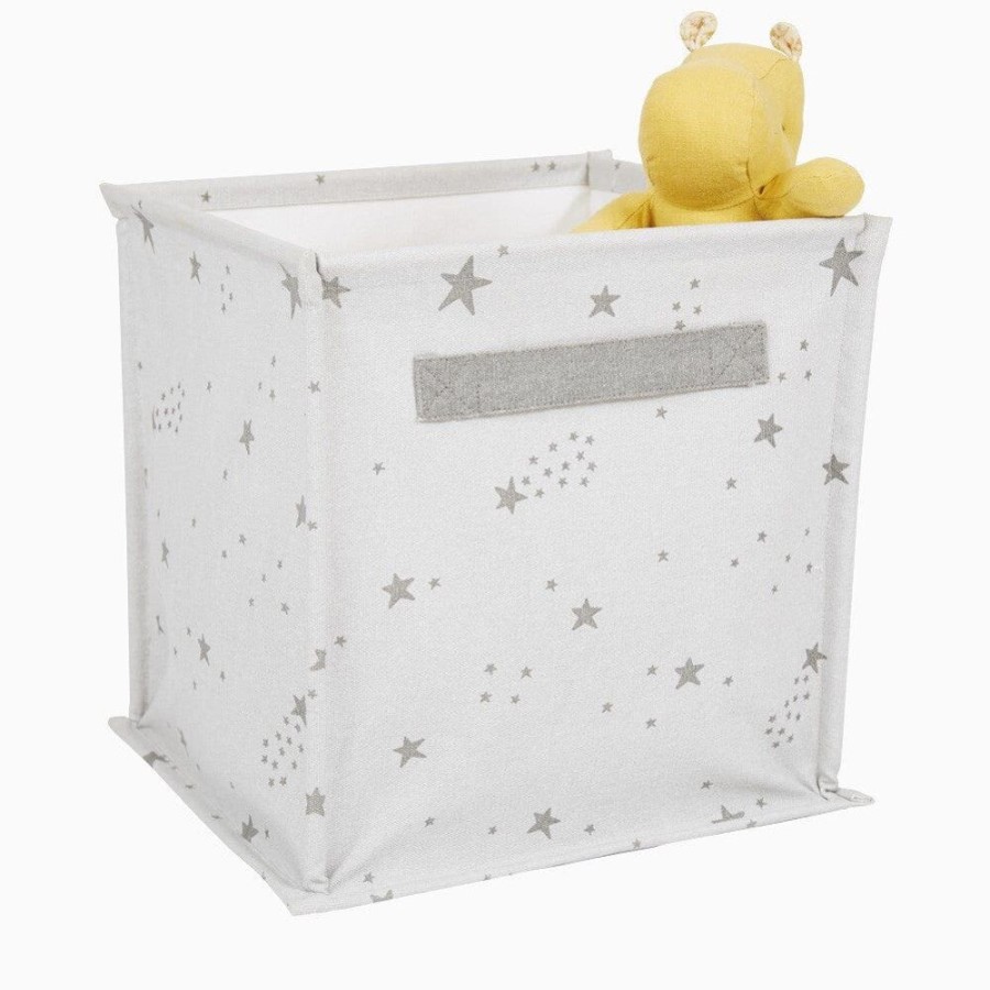 Storage Great Little Trading Co. Small Storage | Canvas Storage Cube, Scattered Stars Grey