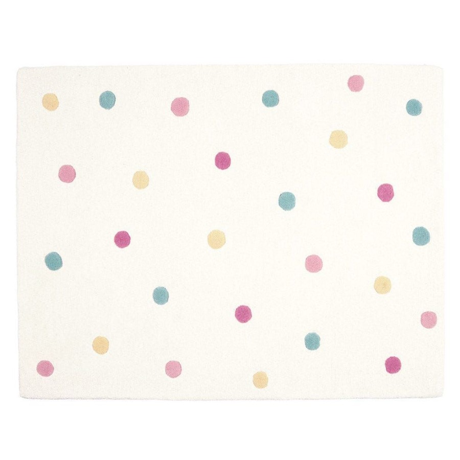 Accessories Great Little Trading Co. Rugs | Pastel Spot Rug, 120 X 90 (Cm) Cream