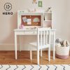 Furniture Great Little Trading Co. Tables & Play Tables | Junior Wooden Study Desk With Shelves & Drawers, White Bright White