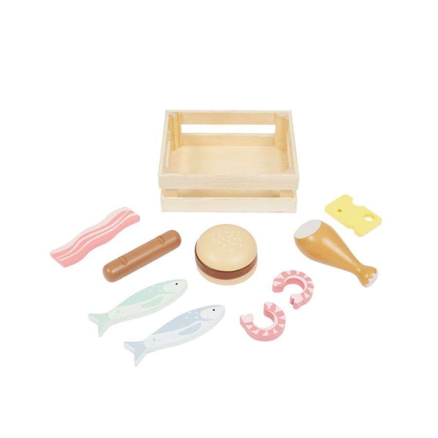 Toys Great Little Trading Co. Play Kitchen Range | Wooden Deli Shop Play Food Set Multi