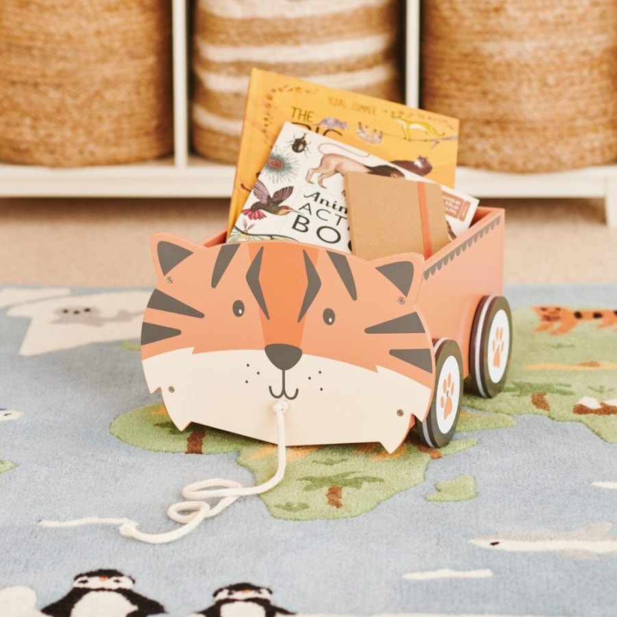 Nursery Great Little Trading Co. Gifting | Animal Book Cart, Tiger Orange