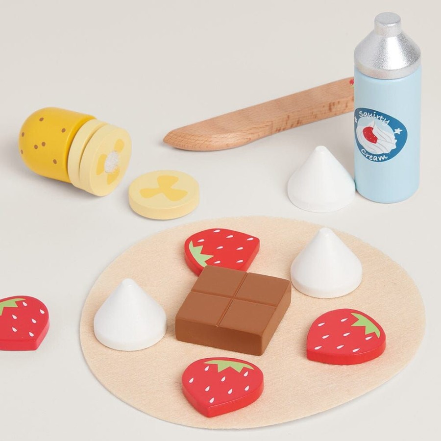 Toys Great Little Trading Co. Play Kitchen Range | Wooden Pancake Making Set Multi