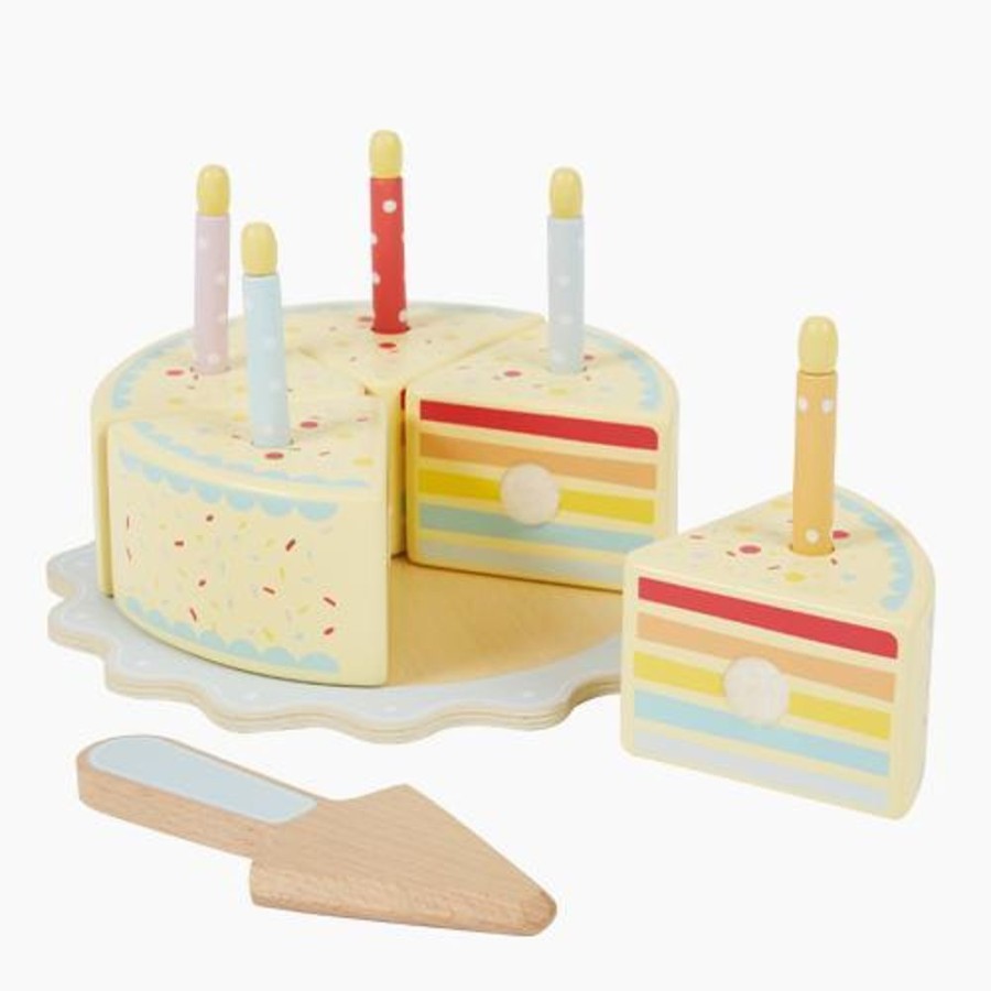 Toys Great Little Trading Co. Play Food | Wooden Rainbow Birthday Cake Multi