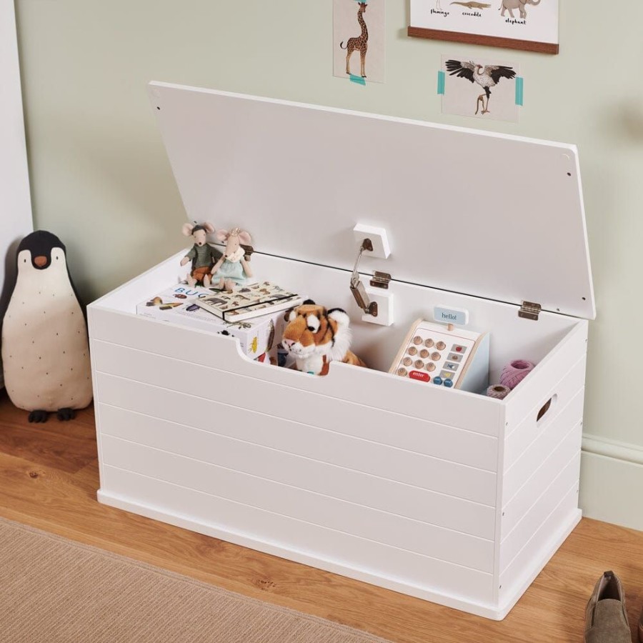 Storage Great Little Trading Co. Bedroom Storage | Large Wooden Toy Box Seat Bench, Mint Bright White