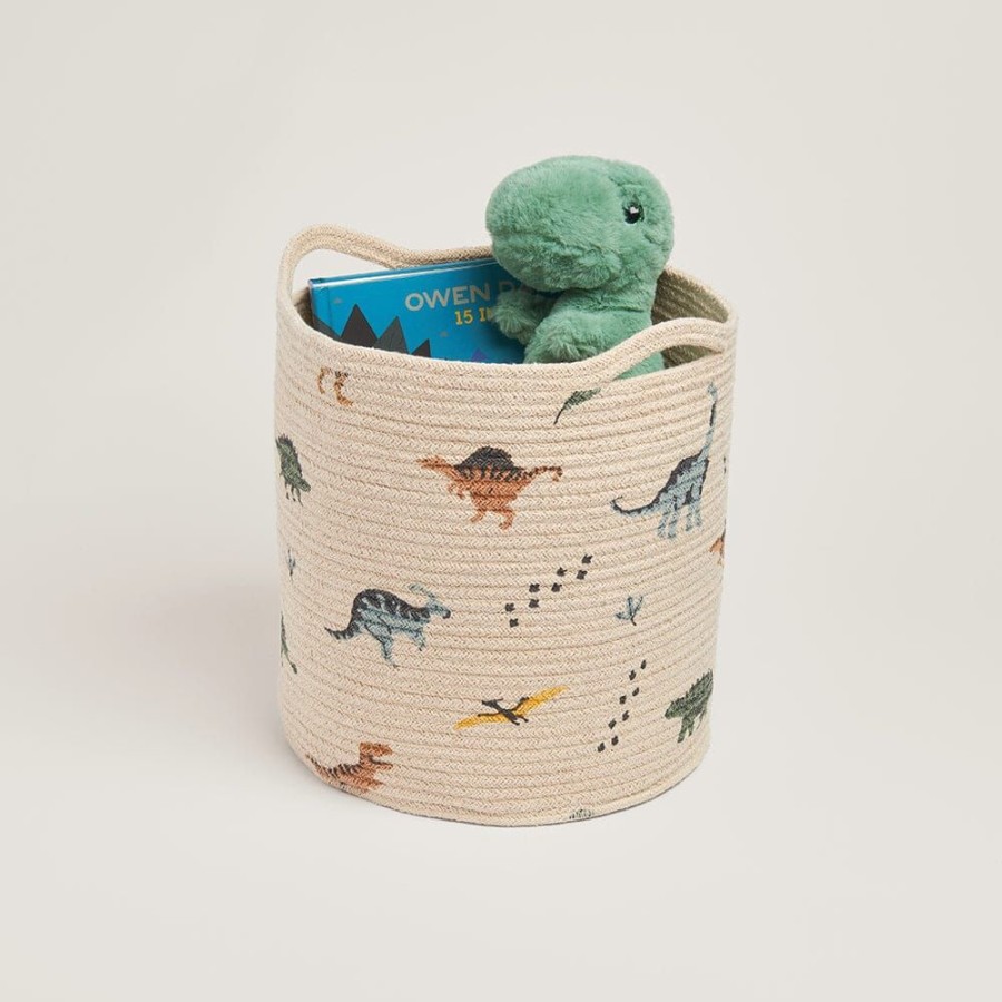 Storage Great Little Trading Co. Storage Baskets & Cubes | Woven Storage Basket, Dinosaur Explorer Ivory