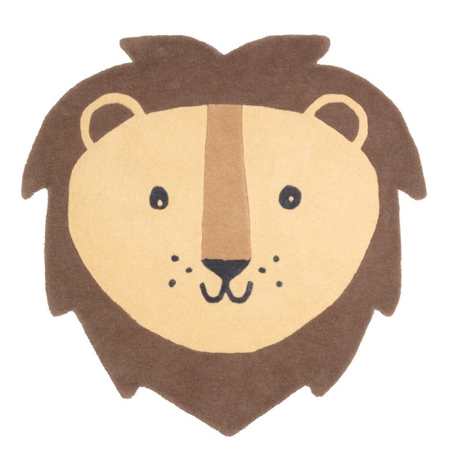 Accessories Great Little Trading Co. Decorative Accessories | Children'S Animal Rug, Lion Beige