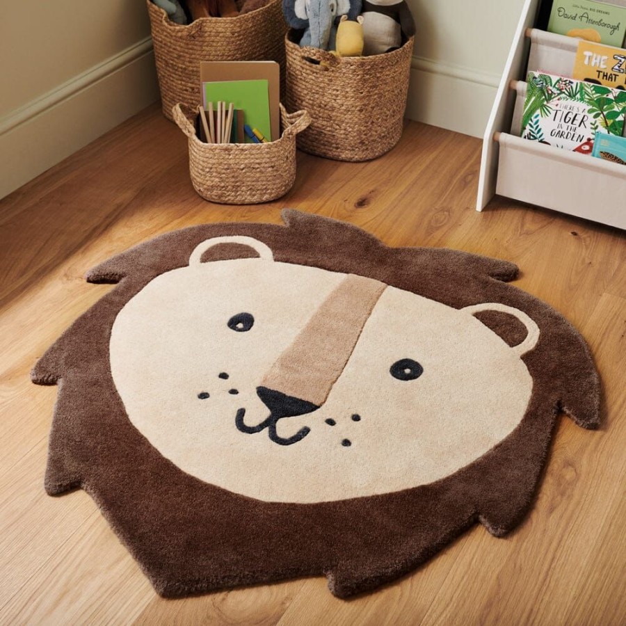 Accessories Great Little Trading Co. Decorative Accessories | Children'S Animal Rug, Lion Beige