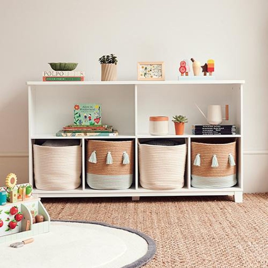 Storage Great Little Trading Co. Cube Storage | Blake Long Storage Shelf Unit, White Bright White