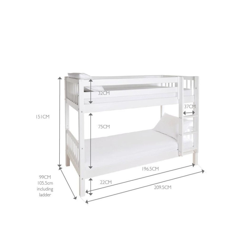 Beds & Mattresses FLEXA Bunk Beds | Griffin Bunk Bed Bright White