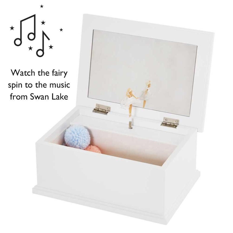 Furniture Great Little Trading Co. Dressing Tables & Rails | Personalised Jewellery Box, Daisy Fairy White