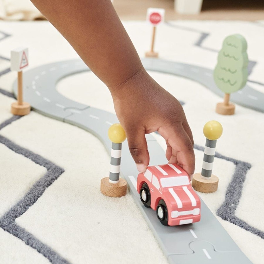 Toys Great Little Trading Co. Cars & Animals | Wooden Road Track With Accessories Multi