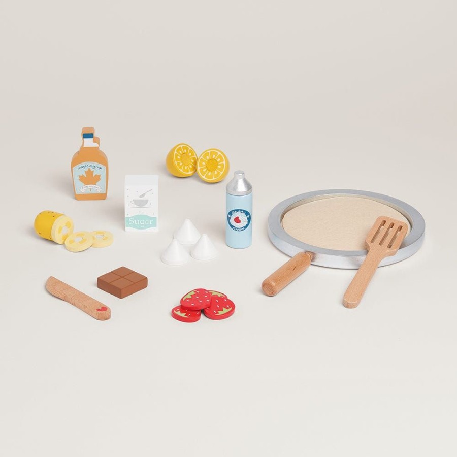 Toys Great Little Trading Co. Wooden Toys | Wooden Pancake Making Set Multi