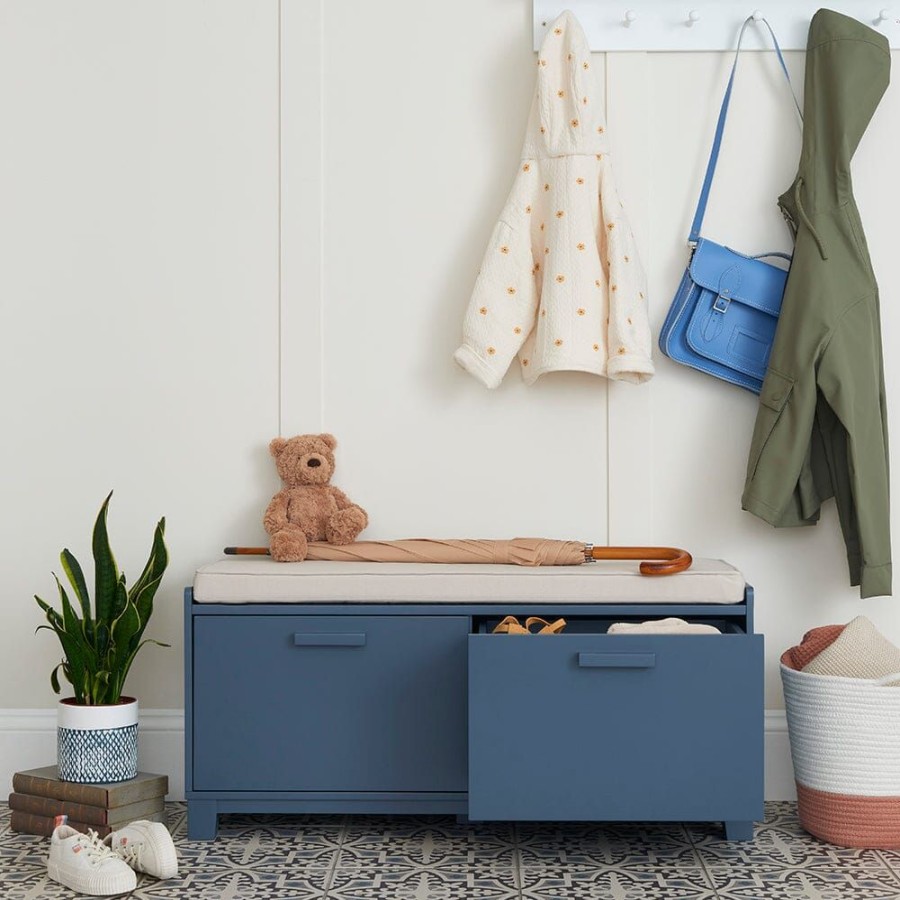 Furniture Great Little Trading Co. Chairs & Benches | Blake Storage Bench, Ocean Blue