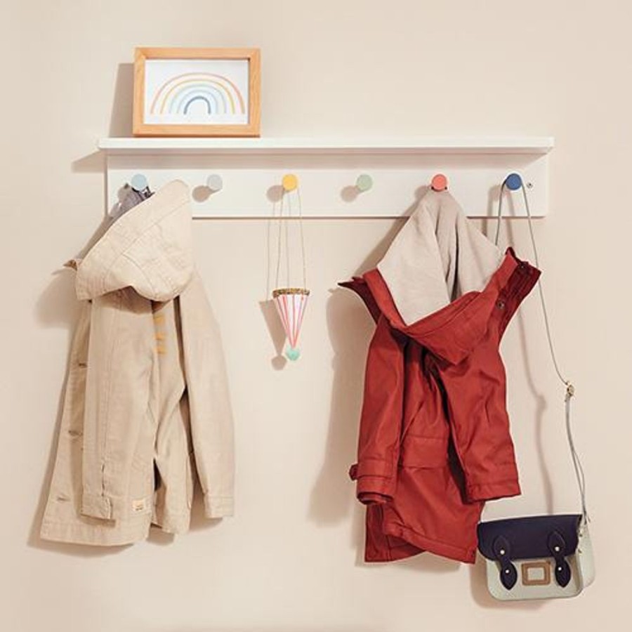 Storage Great Little Trading Co. Wall Shelves & Hooks | Wooden Peg Rail & Shelf, Colour Pop White