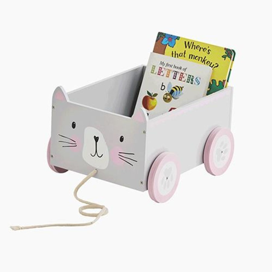 Storage Great Little Trading Co. Toy Boxes | Animal Book Cart, Cat Grey