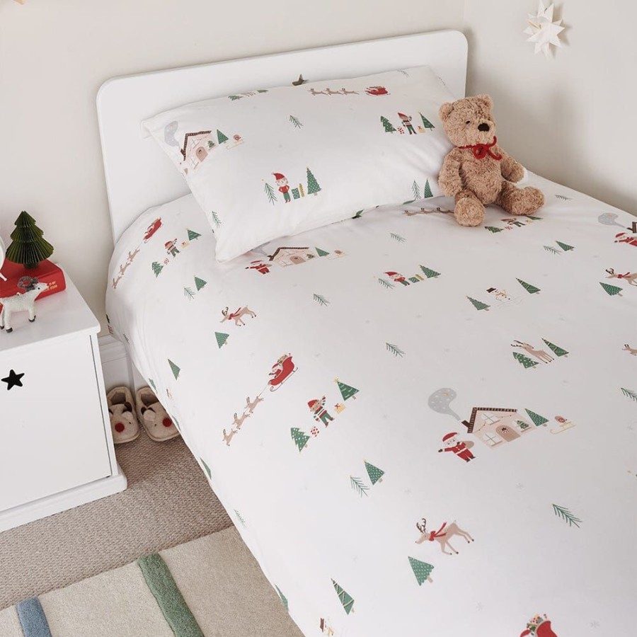 Beds & Mattresses Great Little Trading Co. Bedding Sets | The Night Before Christmas Bedding Set, Single Off-White