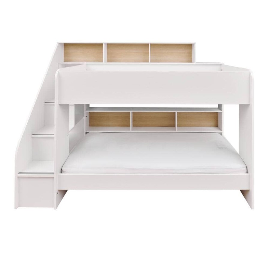 Beds & Mattresses PARISOT Bunk Beds | Pioneer Storage Bunk Bed White & Oak