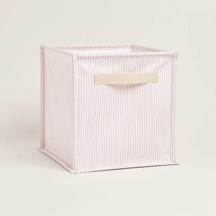 Storage Great Little Trading Co. Small Storage | Canvas Storage Cube, Stripe Natural