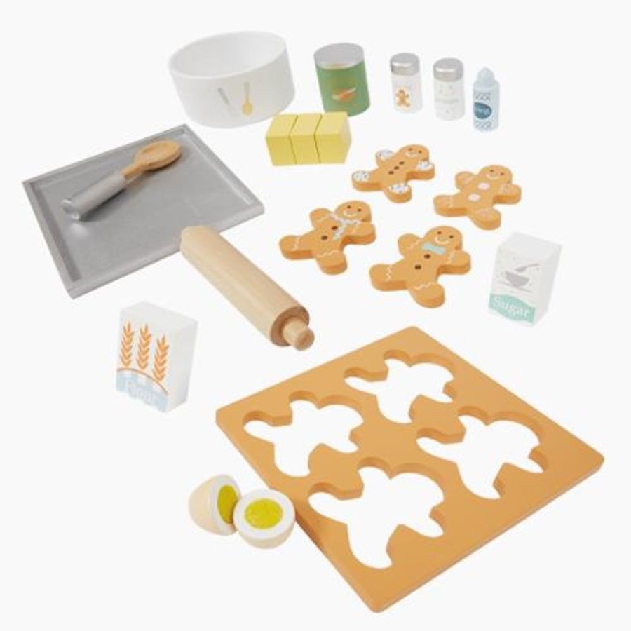 Toys Great Little Trading Co. Play Food | Wooden Gingerbread Toy Baking Set Multi